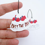 Pass the Pav earrings in White, Red & Purple