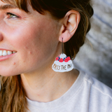 Pass the Pav earrings in White, Red & Purple