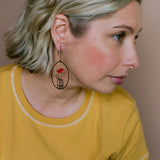 Poppy Vase earrings in Black/Red