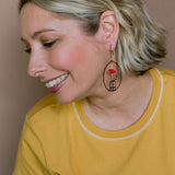 Poppy Vase earrings in Black/Red