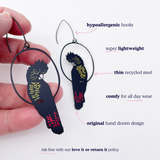 Red Tailed Black Cockatoo earrings