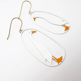 Runner Duck earrings in White & Orange