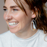 Runner Duck earrings in White & Orange