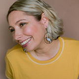 Sacred Ibis earrings in Black/White