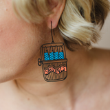 Sardine earrings in Black/Blue/Orange