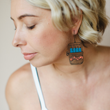 Sardine earrings in Black/Blue/Orange