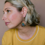 Midi Silvereye bird earrings in Black/Grey/Olive