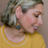 Midi Silvereye bird earrings in Black/Grey/Olive