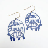 Slow Down Tortoise earrings in Denim