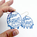 Slow Down Tortoise earrings in Denim