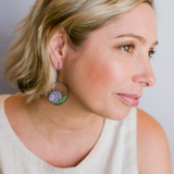 Midi Snail earrings in Black/Pink/Lime