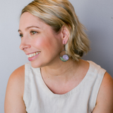 Midi Snail earrings in Black/Pink/Lime