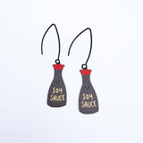 Soy Sauce earrings in Black, Red & Brown