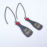 Soy Sauce earrings in Black, Red & Brown