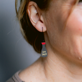 Soy Sauce earrings in Black, Red & Brown