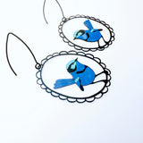 Splendid Fairy Wren earrings in Blues