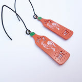Sriracha Sauce earrings in Red, Green & White