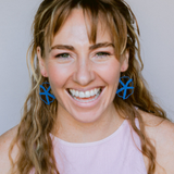 Starfish earrings in Blue