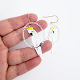 Sulphur Crested Cockatoo earrings in Yellow & White
