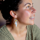 Sulphur Crested Cockatoo earrings in Yellow & White