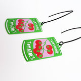 Sunshine Tomato Tin earrings in Green, Pink & Red