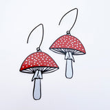 Toadstool earrings in Black, Red & White