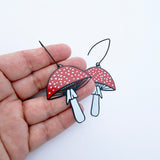 Toadstool earrings in Black, Red & White