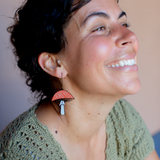 Toadstool earrings in Black, Red & White