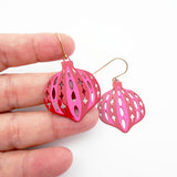 Vintage Ornament earring #1 in Red & Pink