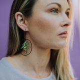 Wattle Flower earrings in Black/Yellow/Green