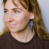 Whale Shark earrings in Denim