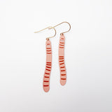 Earth Worm earrings in Peach