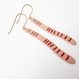 Earth Worm earrings in Peach