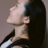 Midi Zebra Finch earrings in Black/Grey/Orange