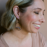 Zebra Finch earrings in Black, Grey & Orange