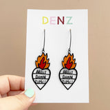 About Damn Time earrings in Black/Red/Orange