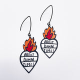 Midi About Damn Time earrings in Black/Red/Orange