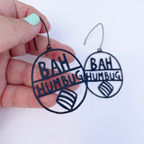 Bah Humbug earrings in Black