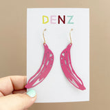 Banana earrings in Hot Pink