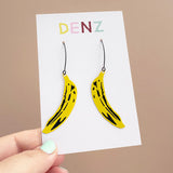 Banana earrings in Black/Yellow