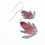 Midi Banksia flower earrings in Sage/Burnt Orange/Wine