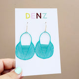 Basket Dangle earrings in Teal