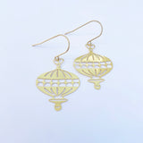 Mini Christmas Bauble earrings in Gold