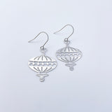 Mini Christmas Bauble earrings in Silver