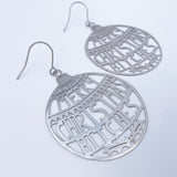 Merry Christmas Bitches earrings Silver