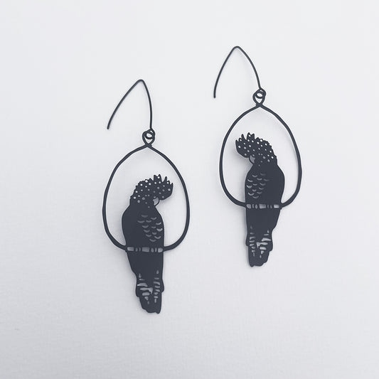 Black Cockatoos in Black