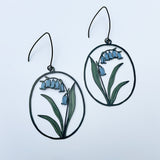 Bluebell Flower earrings in Black/Blue/Sage