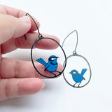 Midi Wren earrings in Blue/Black