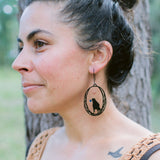 Bowerbird earrings in Black/Blue