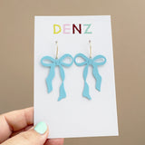 Bow earrings in Pastel Blue